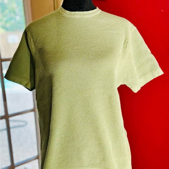 Zara Tops - Zara Green Ridged Knit Short Sleeve Top, Size M